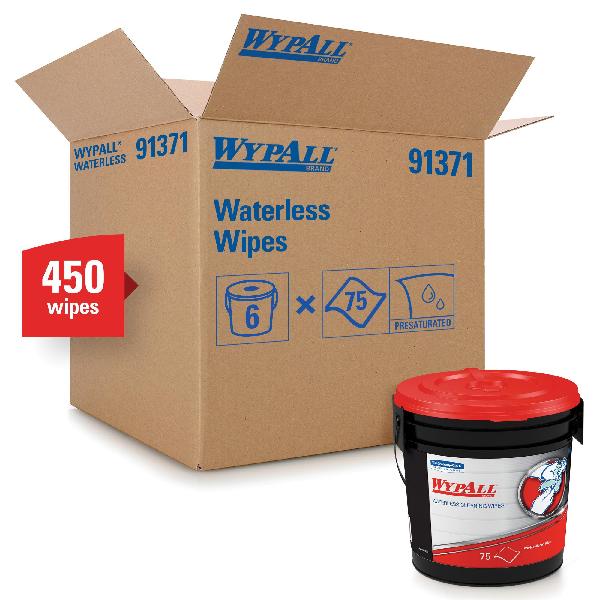 Cleaning Wipes, Waterless, 9.5 x 12 in Size, 75 Sheets Capacity, White/Green, Citrus/Orange Odor/Scent, 1 Ply
