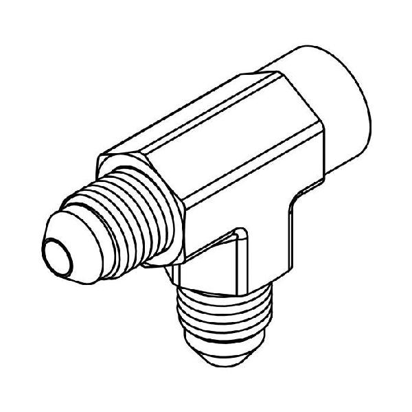 Run Tee, Series: 2606, 3/4-16 x 1/2-14 x 3/4-16 Nominal, 37 deg Male JIC x 37 deg Male JIC x FNPT End Style, 316 Stainless Steel