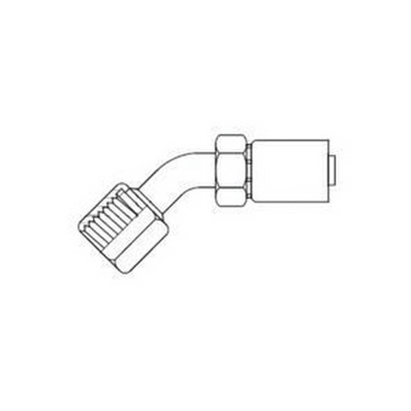 Swivel Elbow, 1-Piece Non-Skive, 1-7/8-12 Nominal, Female JIC 37 °Flare, 45 deg, 3000 psi