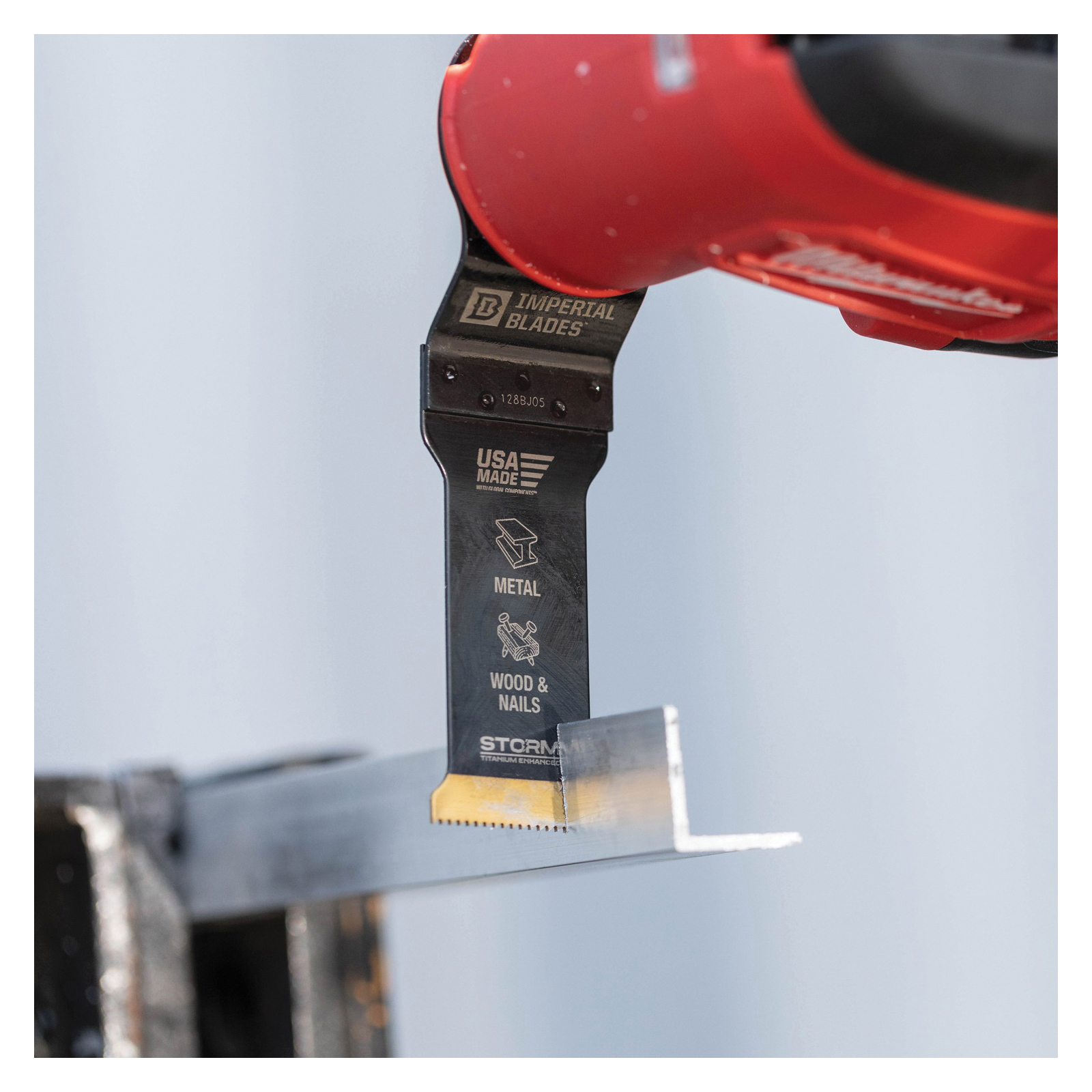 Metal/Wood Blade Set, Multi-Tool, For Use With: Milwaukee, Ridgid, Ryobi, Bosch, DeWalt, Dremel, Fein, Makita, Rockwell Imperial ONE FIT™ Anchor Fits Majority of Non-Imperial STARLOCK™ Multi-Tool, Specifications: 1 in Arbor, Bi-Metal, Storm TiN Coated, Black, 1.5 in L x 1.5 in W x 0.1 in THK Dimensions