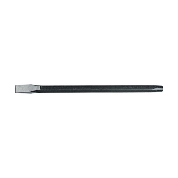 Cold Chisel, Straight Tip, 7/16 in Tip, Hex Stock, 7/16 in Stock, Alloy Steel Tip, 1/2 in Blade Width, 6 in Overall Length, No Handguard, Yes Corrosion-Resistant, Alloy Steel, Black Oxide