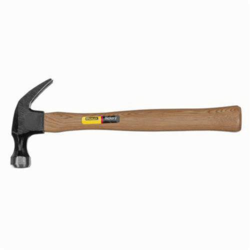 Nailing Hammer, 11-1/4 in Overall Length, 29/32 in Face Dia, Smooth Face Surface, 7 oz Head, High Carbon Steel Head, 4-3/8 in Head Length, Hickory Wood Handle, Curved Claw Style