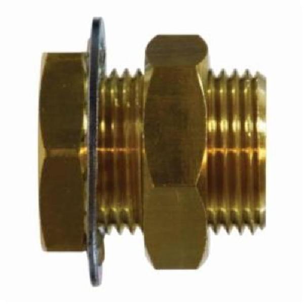 Anchor Coupling, Bulkhead, Fitting/Connector Type: Coupling, 1/4-18 Nominal, FNPT, 15/16 Inch Length, Brass, Import