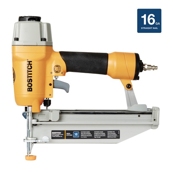 Nailer, Pneumatic, Tool/Kit: Tool, 0.083 Inch Diameter x 1 to 2-1/2 Inch Length Fastener, Adhesive Collation, Straight Collation, 100 PSI Air, 1/4 Inch Air Inlet, Adjustable Exhaust Location, 16 ga Maximum Material Thickness
