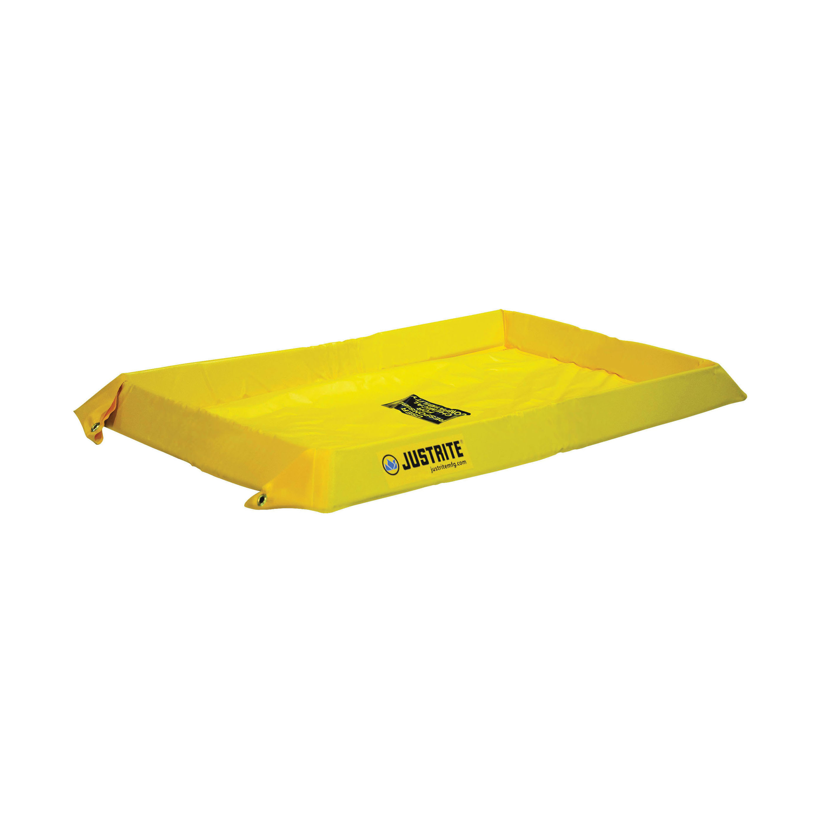 Maintenance Spill Berm, 20 gal Spill, 4 ft Length, 4 in Height, 2 ft Width, PVC Coated Fabric, Yellow