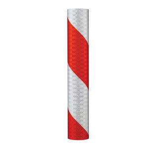 Barricade Sheeting, Flexible Pre-Striped Reflective, Series: 3336R, Legend: Right Stripe, Orange/White, 8 Inch Width, 50 yd Length, Prismatic