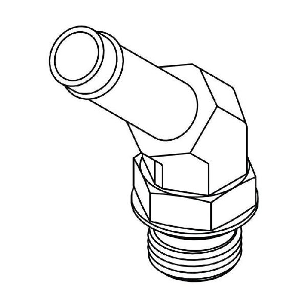Elbow, Series: 4603, 1/2 in x 3/4-16 Nominal, Beaded Stem x Male O-Ring End Style, 45 deg Angle, Steel, Trivalent Chromate Plated, Silver