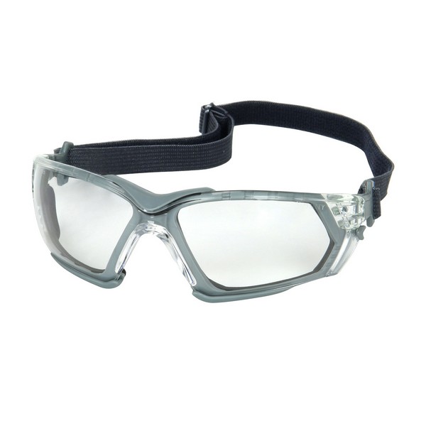 Optical Safety Glasses, Single, Universal Size, Anti-Scratch/FogLess® 3Sixty™/Foam Padding Lens Coating, Clear Lens, Rimless Frame, Blue/Gray Frame, Polycarbonate Frame, Polycarbonate Lens, 99.99% UVA/UVB UV Protection, Co-Molded Rubber Tip Temple, S