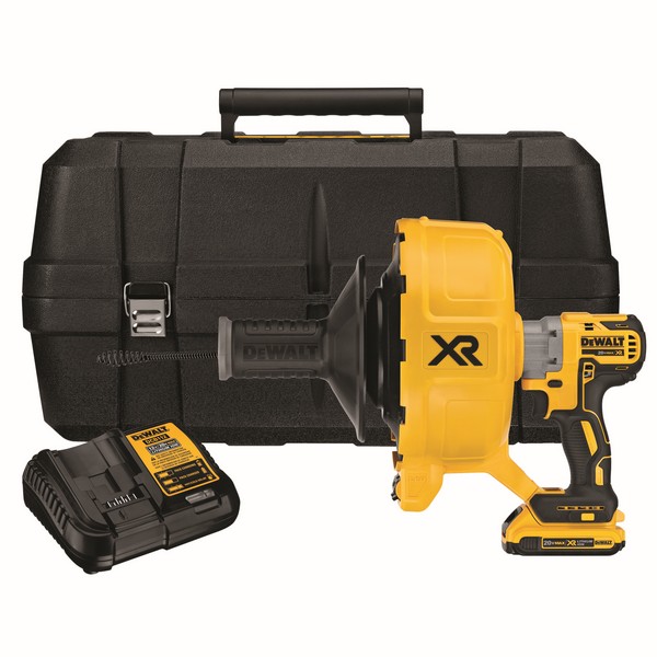 Drain Snake Kit, Brushless Cordless, 3/8 to 3 in Drain, 50 ft Run, 20 VDC, 3/8 in x 35 ft , 5/16 in x 50 ft Drum, 0 to 620 RPM, 16.14 in L x 11.5 in H