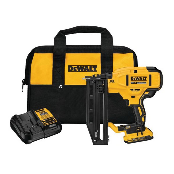 Cordless Nailer Kit, Kit Bare Tool/Kit, 1-1/4 to 2-1/2 in Fastener, For Fastener Type: 16 ga Straight Finish, 110 Nails Magazine, Rear Load Loading, 0.113 to 0.131 in Dia Shank, Tool-Free Selectable Trigger, 20 V, Battery Power Source, Lithium-Ion Ba
