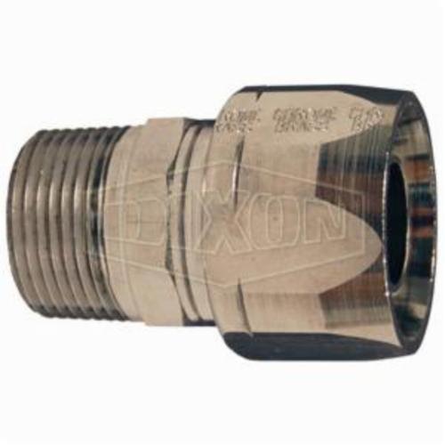 Hose Coupling, Re-Attachable, 3/4 Inch Nominal, MNPT, Brass, Polished Chrome, 3/4 Inch Inside Diameter x 1-13/64 Inch Outside Diameter, Domestic