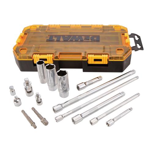 Accessory Tool Set, Specifications: 1/4 in, 3/8 in Drive, 15 Piece, Case Tool Storage, Tool Storage Included: Yes