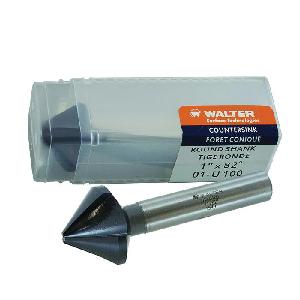 Countersink, 1 in Diameter Body, 2-3/4 in Overall Length, Round Shank, 3/8 in Shank Diameter, 82 deg Included Angle, M2 HSS, AlCrN Coated