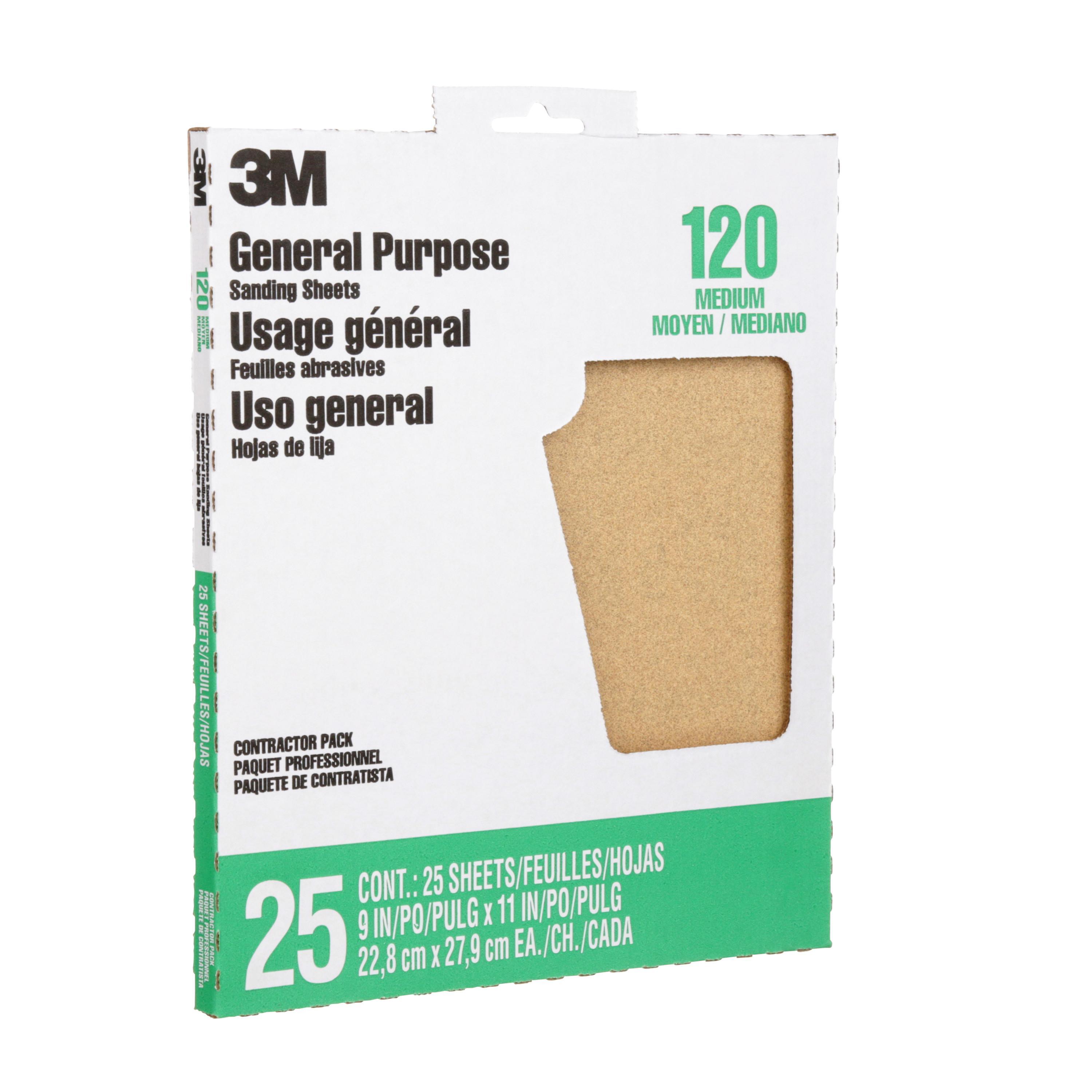 Abrasive Sheet, Rust Removal, 11 in Length, 9 in Width, 120 Grit, Fine Grade, Aluminum Oxide Abrasive, C-Weight Paper Backing, Applicable Materials: Fiberglass, Metal, Plastic and Wood, Tan