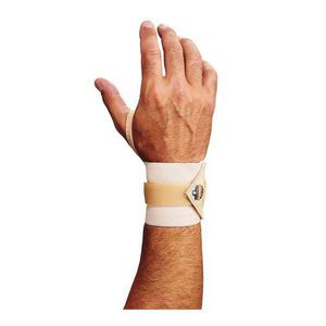 Lightweight Wrist Wrap With Thumb Loop, S to M, Ambidextrous Hand, Hook and Loop Closure, Tan