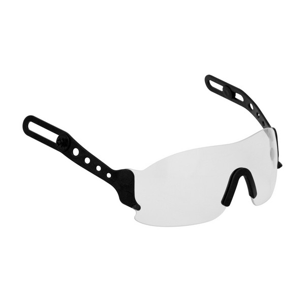 Safety Glasses, Series: EVOSpec™ 250-EVS, Unisex, Anti-Fog Lens Coating, Clear Lens, Rimless Frame, Black Frame, Polypropylene Frame, Polycarbonate Lens, 99.99% UV Protection, 1-Piece Bayonet, Rubber Tipped Temple