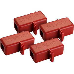 Battery Cable Lockout, Large, 1.38 in Cable Dia, 2 Padlocks Maximum, Red, 0.31 in Padlock Shackle Maximum Dia, LOTO-102 ABS Body, 1.4 in H x 2.9 in W x 2.9 in D Body, Specifications Met: UL 94-HB, OSHA 29 CFR 1910.147