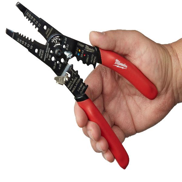 Wire Stripper, Multi-Purpose Strip Cut, 20 to 10 AWG, 22 to 12 AWG Cable, 9 in Overall Length, Shearing: 3/4 in, 2 in L x 1/2 in W Jaw, Steel Jaw, 4 in L Handle, Dipped Grip Handle, Rubber Handle