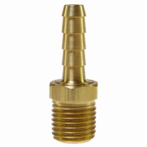 Barb Fitting, Rigid, Fitting/Connector Type: Adapter, 1/4 in Nominal, MPT End Style, Brass, 1/4 in ID Hose, Domestic