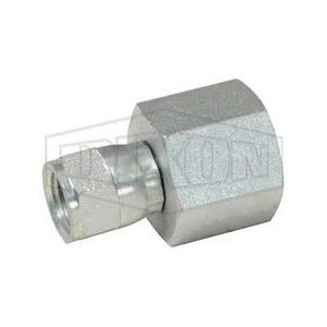 Hydraulic Adapter, 9/16-18 x 3/8-18 Nominal, Female 37° JIC Swivel x Female NPTF, 4000 psi, Steel, Zinc Plated