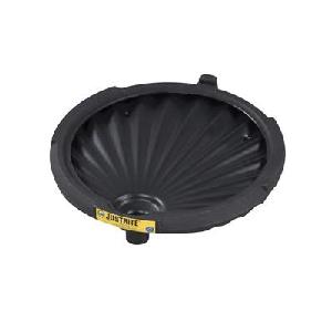 Drum Funnel Cover, Non-Flammable, For Use With: Closed Head 30 and 55 gal Drum, Specifications: 2.5 gal Sump Capacity, Polyethylene, Black, 21 in Dia x 3-1/4 in H