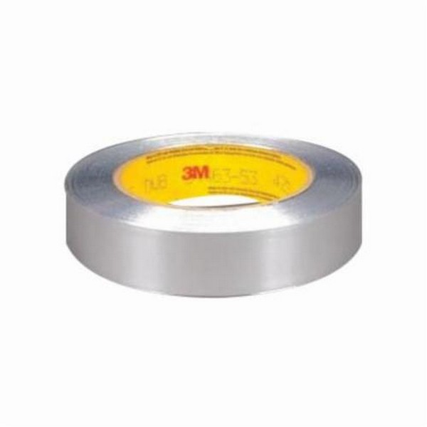 Foil Tape, Non-Conductive Premium Performance Self-Wound, 55 m Length, 19 mm Width, 4.6 mil Thickness, Silver, Acrylic Adhesive, Aluminum Backing, 47 in-oz Adhesion Strength, 28 in-lb Tensile Strength, 300 °F Maximum Operating, -65 °F Minimum Operati
