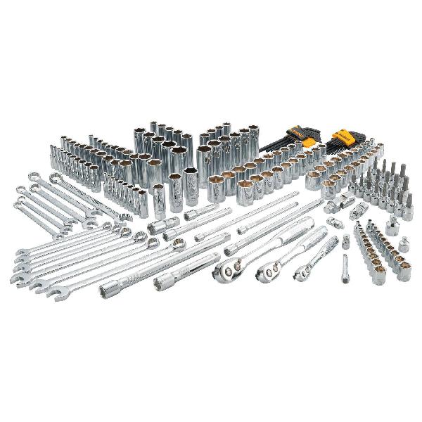 Mechanics Tool Set, Measurement System: Metric/Imperial, 204 Piece, 6 Points, Included Socket: 5/32 to 9/16 in, 4 to 20 mm