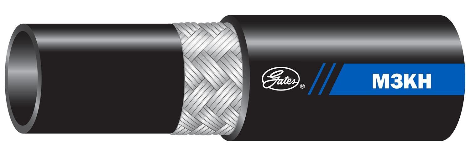 Hydraulic Hose, High Pressure, Series: M3KH, 0.75 in ID, 1.15 in OD, 220 ft. Length, 3250 psi Working, -40 to 250 °F, Nitrile, Black, Domestic