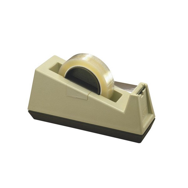 Tape Dispenser, Heavy Duty Pull and Cut, 1 Inch Tape Width, 3 Inch Diameter Core, For Use With: Standard Office Tape, Plastic, Tan
