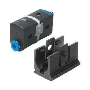 Pressure Sensor, Series: SDE5 Series, 0 to 10 bar Sensing Range, PNP Output, 15 to 30 VDC, 100 mA, M8 x 1, 50 deg C, Polyamide/Polyoxymethylene, 73.5 mm L x 16 mm W x 24.5 mm H