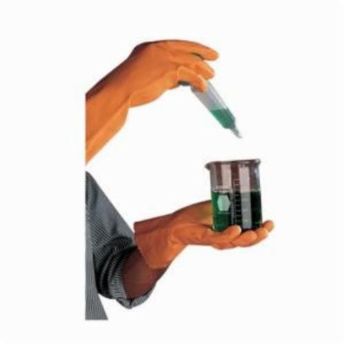 Chemical-Resistant Gloves, Industrial Grade, Series: 5430, L, Latex/Neoprene Palm, Latex/Neoprene, Orange, Recessed Honeycomb, Paired Hand, Standard Finger/Straight Thumb/Recessed Honeycomb Grip, Flock, Straight Cuff, Support Type: Unsupported, Latex