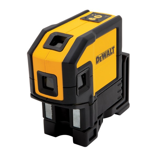 Rotary Laser Level Kit, Electronic Self-Leveling, 100 ft, +/-1/8 in at 100 ft Accuracy, 100 deg Auto Leveling Range, 5 Beam, Red Beam, Laser Class: 2, Horizontal Mount, Plastic, Black/Yellow