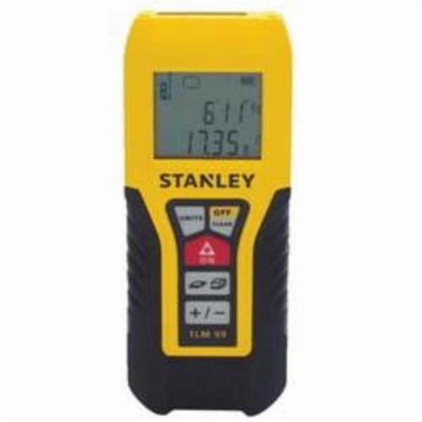 Laser Distance Meter, 100 ft Measuring, +/-3/32 in Accuracy, LCD Display, 1.5 VDC AAA Alkaline Battery Power Source, Plastic, Black