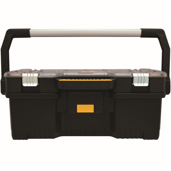Tool Box, Lockable, 24 in Width, 9-7/8 in Height, 15 Compartments, 3190 cu-in, Resin, Black, Black/Yellow