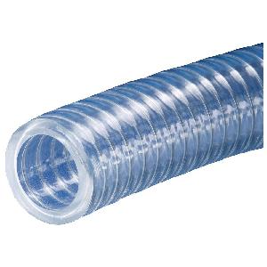 Hose, Series: K7130, 1 in Nominal, 1-3/8 in OD, 100 ft Length, 100 PSI Working, 4 in Bend Radius, 25 to 150 F, PVC, Crystal Clear, Import