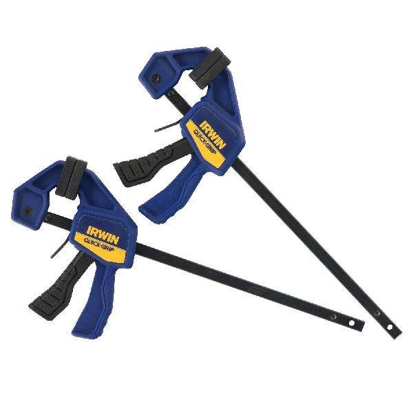 Bar Clamp, 1-Handed Micro Next Generation, 4-1/4 in Clamping, 1-3/16 in Throat Depth, 35 lb Clamping, Quick-Release™ Trigger Handle, Blue