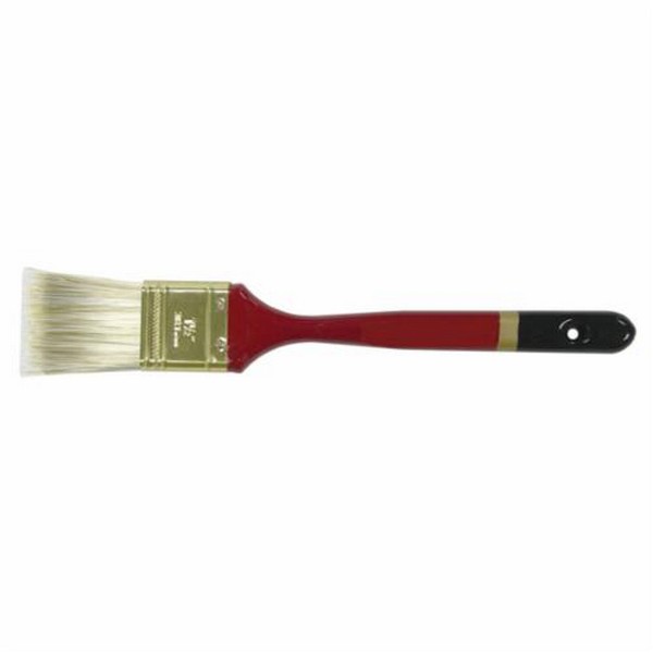 Sash Brush, Flat Trim, 2 in Brush, Poly/Nylon Brush, Brass Ferrule, Flat, Foam Handle, Latex Paints, Oil Base Paints, Shellac, Varnishes and Water Base Paints Paint