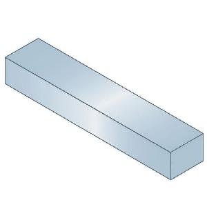 Keystock, Imperial Oversized, 1 in Width, 1/2 in Height, 1 ft Length, Carbon Steel, Zinc Clear Trivalent, Rectangle