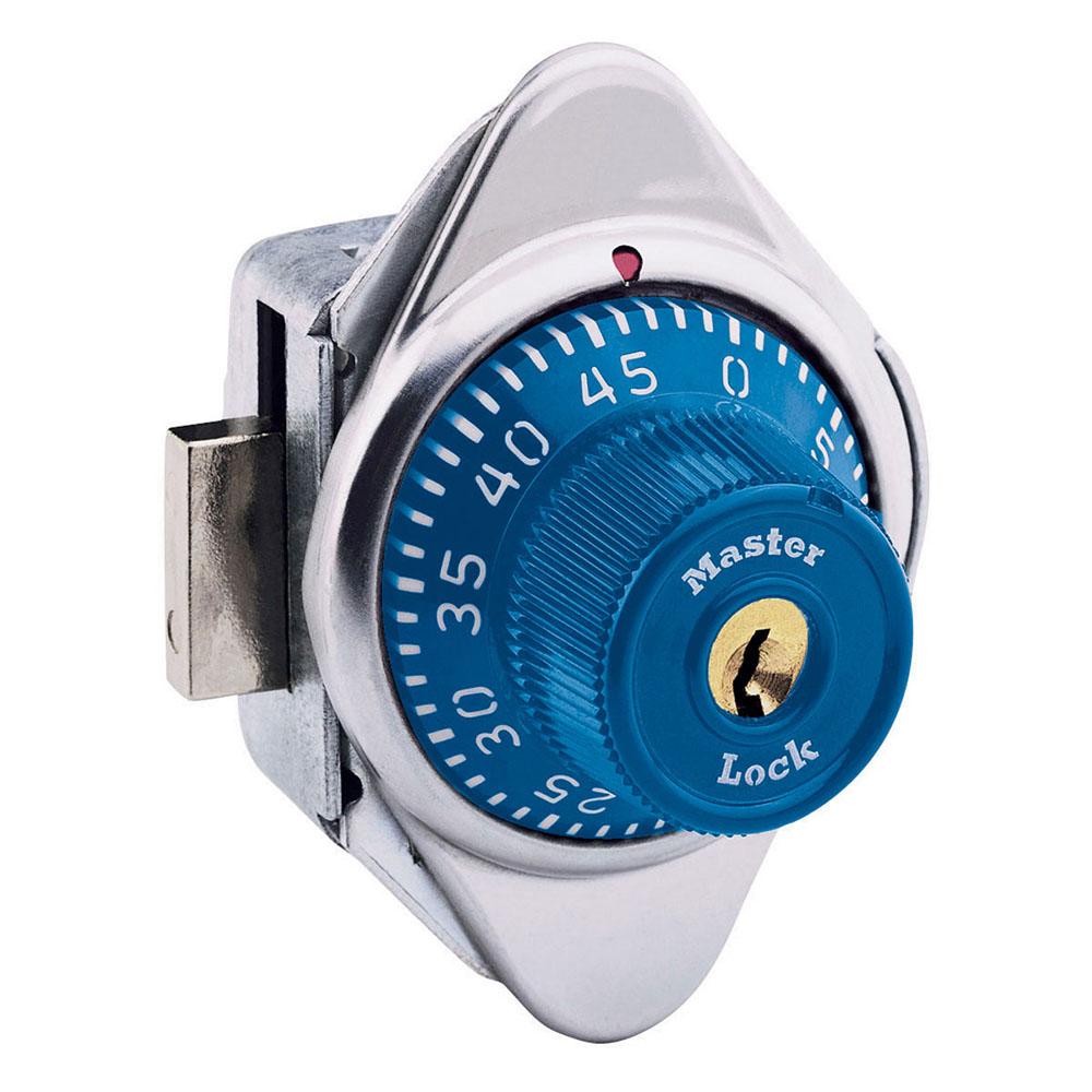 Locker Lock, Built In, Series: 1630MD, Hinged Door, Blue Dial, 1-7/8 in Width, Metal, Control Key, Right Hand Locker Hinge