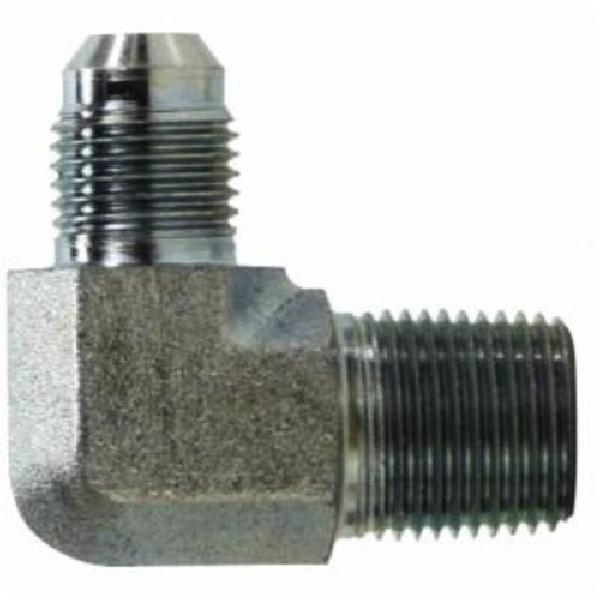 Hydraulic Elbow, 7/16-20 x 1/2 Inch Nominal, 37° SAE Male JIC Flare x MNPT, 90°, 5000 psi, Steel