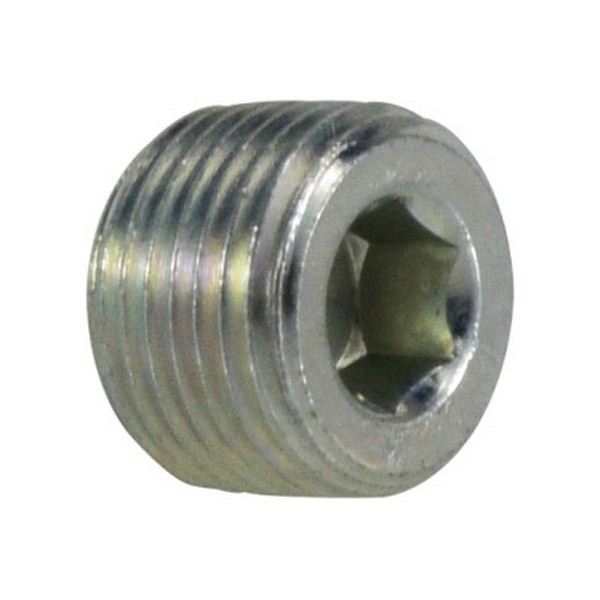 Hollow Hex Plug, Plug Fitting/Connector Type, 3/8 Inch Nominal Size, MPT, Steel
