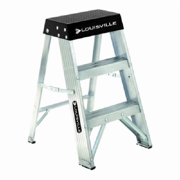Step Ladder, Type IA Standard, Series: AS3000, 2 ft Ladder Height, 300 lb, ANSI Code: A14.2, Aluminum, 1 Steps, 18-1/8 in Base Spread, 16-5/8 in Bottom Width, Anti-Slip Tread