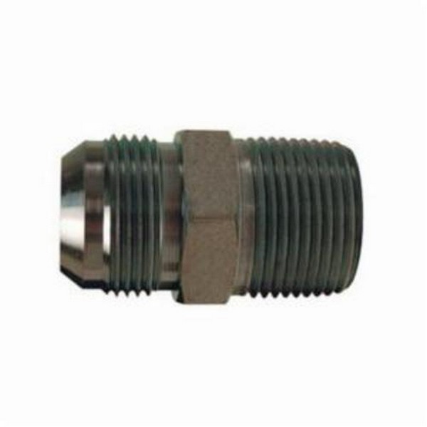 Hydraulic Adapter, Series: 2404, 2-1/2-12 x 2-11-1/2 Nominal, 37° Male JIC Flare x Male NPTF, 1000 psi, Steel, Zinc Plated, Domestic