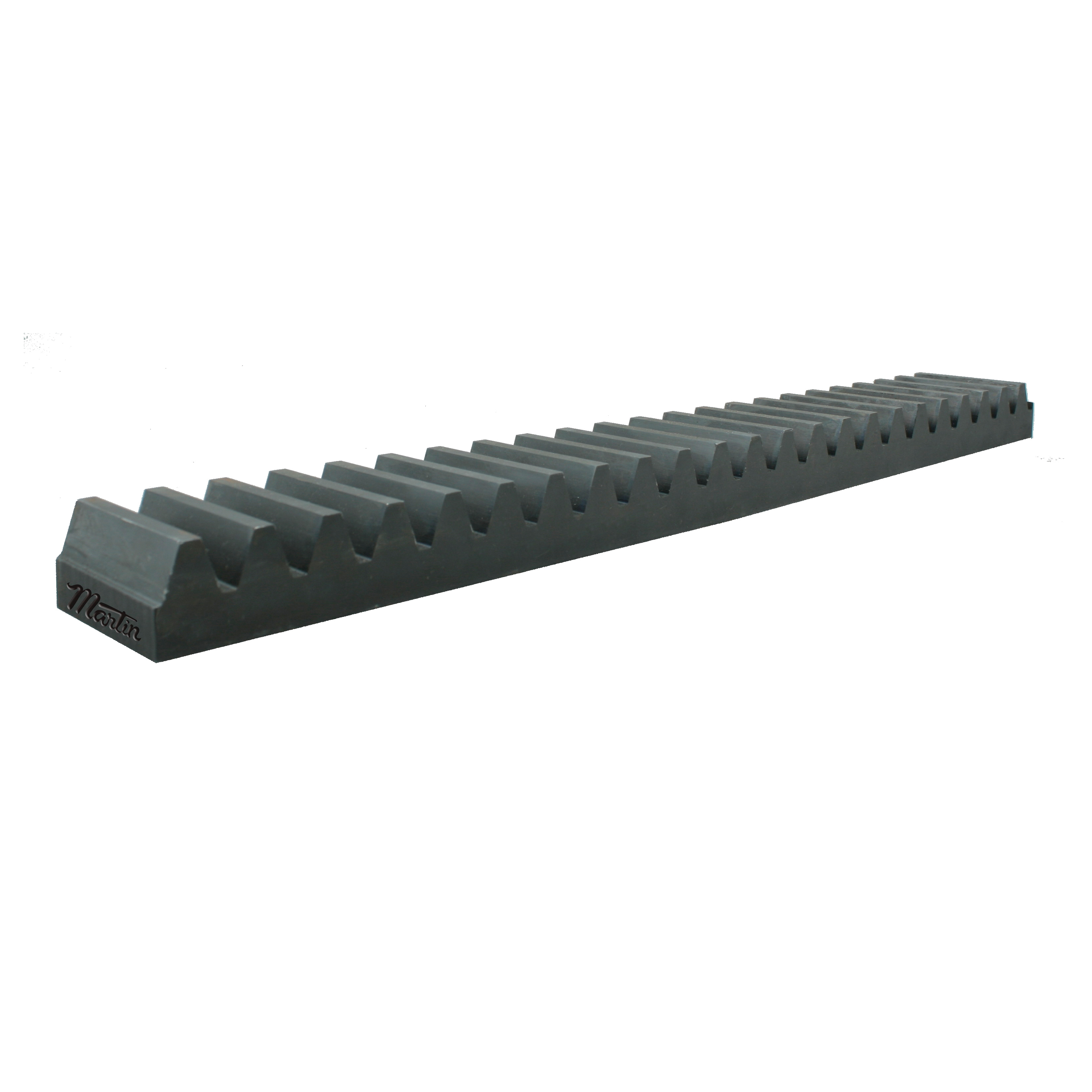 Gear Rack, Standard Face, 1 Inch Face Width, 10 Diametral Pitch, 0.9 Inch Pitch Line to Back, 48 Inch Overall Length, 1 Inch Overall Thickness, 20° Pressure Angle, Steel