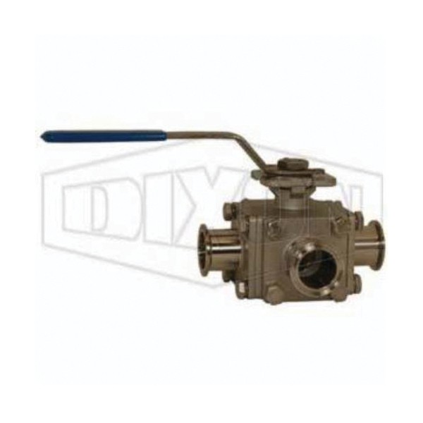 Ball Valve, 3-Way Multi-Port, 2 Inch Nominal, 1000 psi, T-Full Port, Stainless Steel Ball, Stainless Steel Body, PTFE Seat Trim