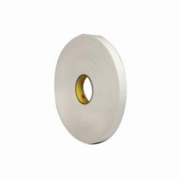 Double Coated Foam Tape, 72 yd Length, 54 Inch Width, 1/32 Inch Thickness , White, Rubber Adhesive, Polyethylene Foam Backing