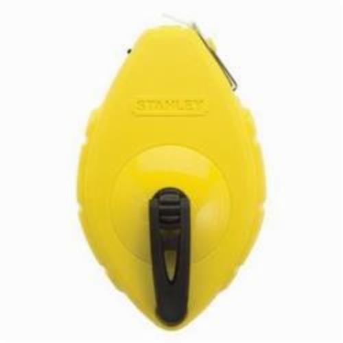 Chalk Line Reel, 100 ft Line Length, Polymer Line, 4 oz, Folding Recessed Plastic Crank Handle, Sliding Side Door, 3:1 Gear Ratio, ABS Case, Black/Yellow Case