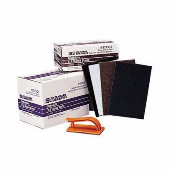 Hand Pad, Industrial Grade, 9 Inch Length, 6 Inch Width, Aluminum Oxide Abrasive, Green Pad Color, Applicable Materials: Carbon Steel, Paint and Plastic
