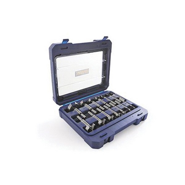 Drill Bits Set, Forstner, Imperial System of Measurement, 1/4 in Minimum Drill Bit Size, 2 in Maximum Drill Bit Size, 14 Piece, Specifications: 3/8 in Shank, 3 1/2 in Overall Length, Carbon Steel, Bright