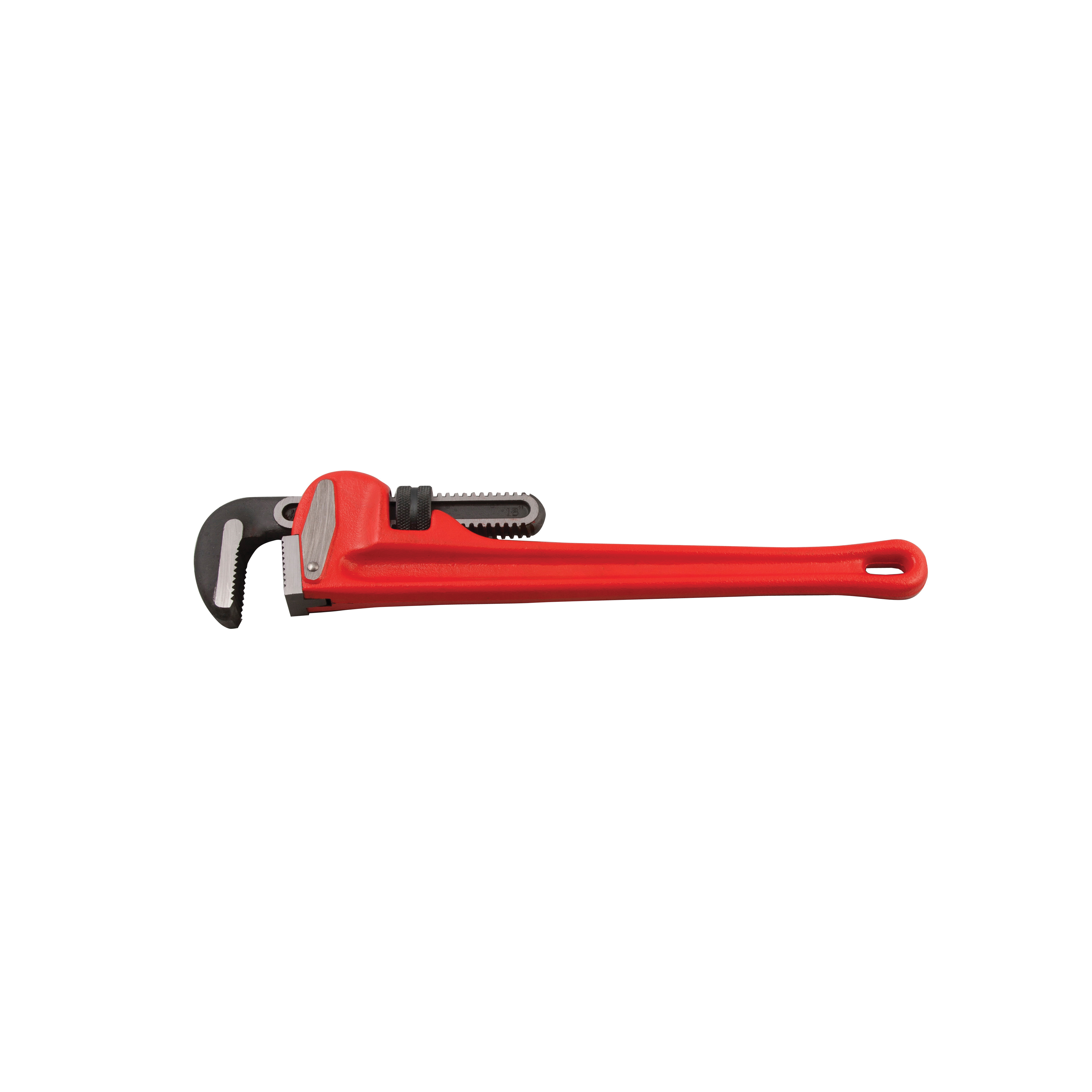 Pipe Wrench, Heavy Duty SAE, Series: PW, 14 Inch Overall Length, 2 Inch Jaw, Straight Head, Plain Grip Handle, Cast Iron Handle